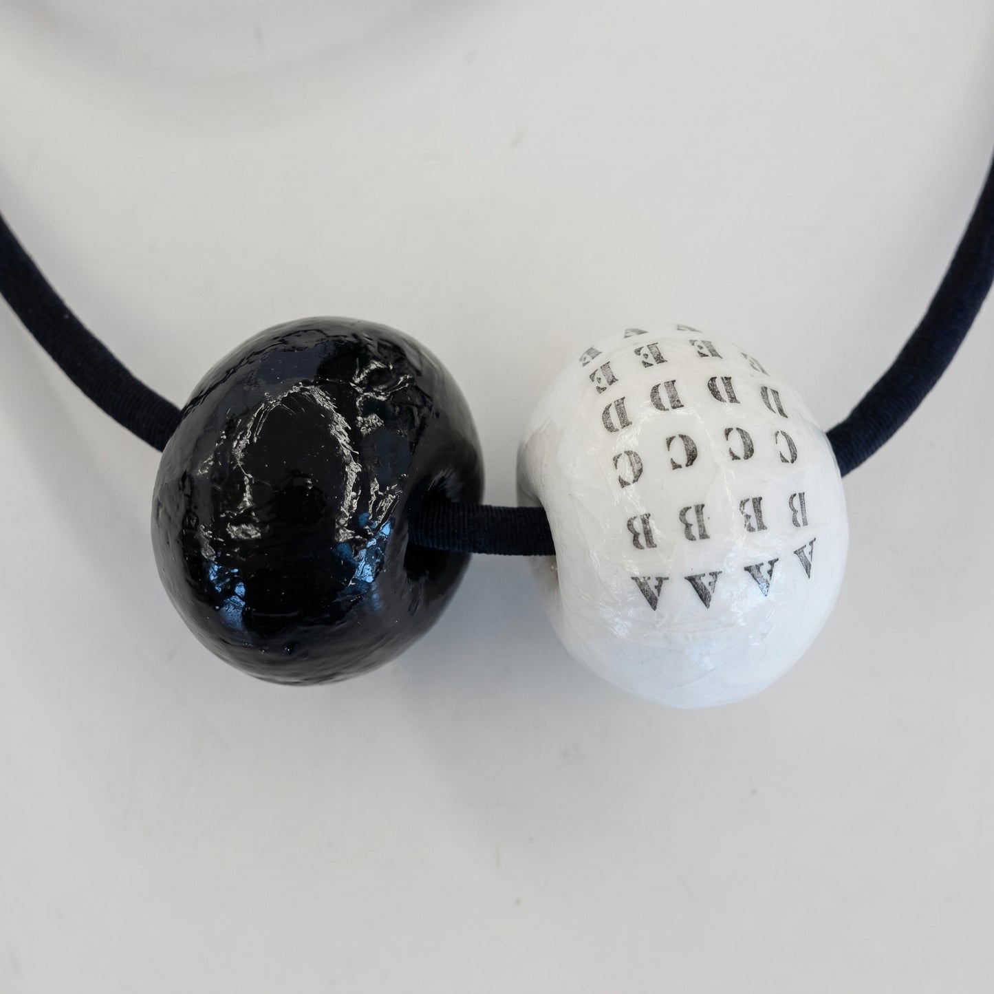 Monochrome Sculptural Bead Necklace