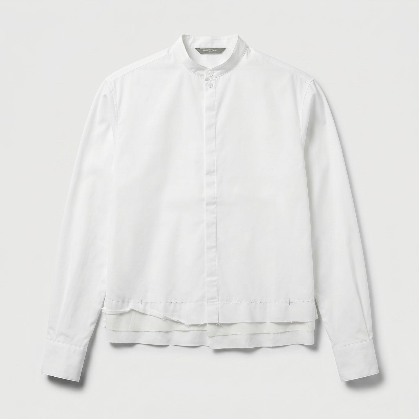 Minimalist Layered Mandarin Collar Shirt