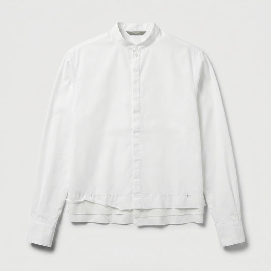 Minimalist Layered Mandarin Collar Shirt