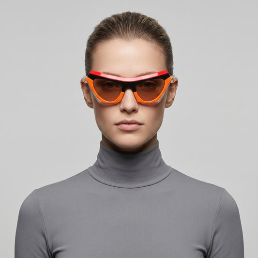 Tri-Color Geometric Sunglasses