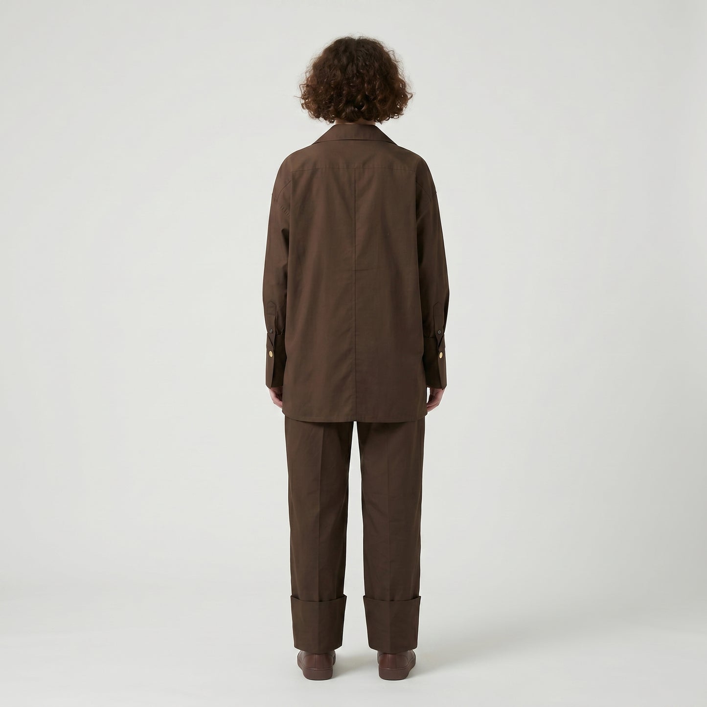 Structured Brown Button-Up Shirt