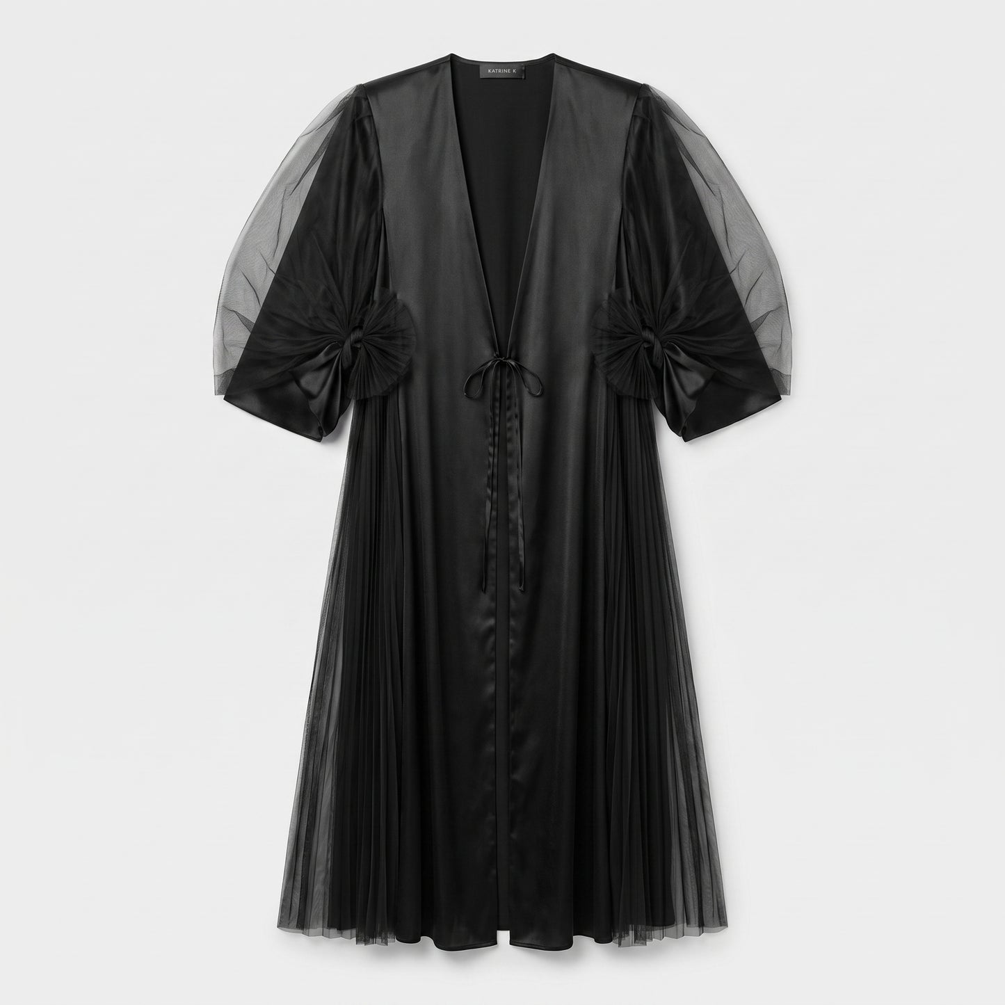 Pleated Tulle Sheer Overlay
