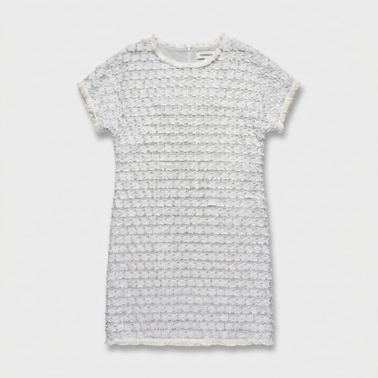 Textured Tweed Shift Mini Dress