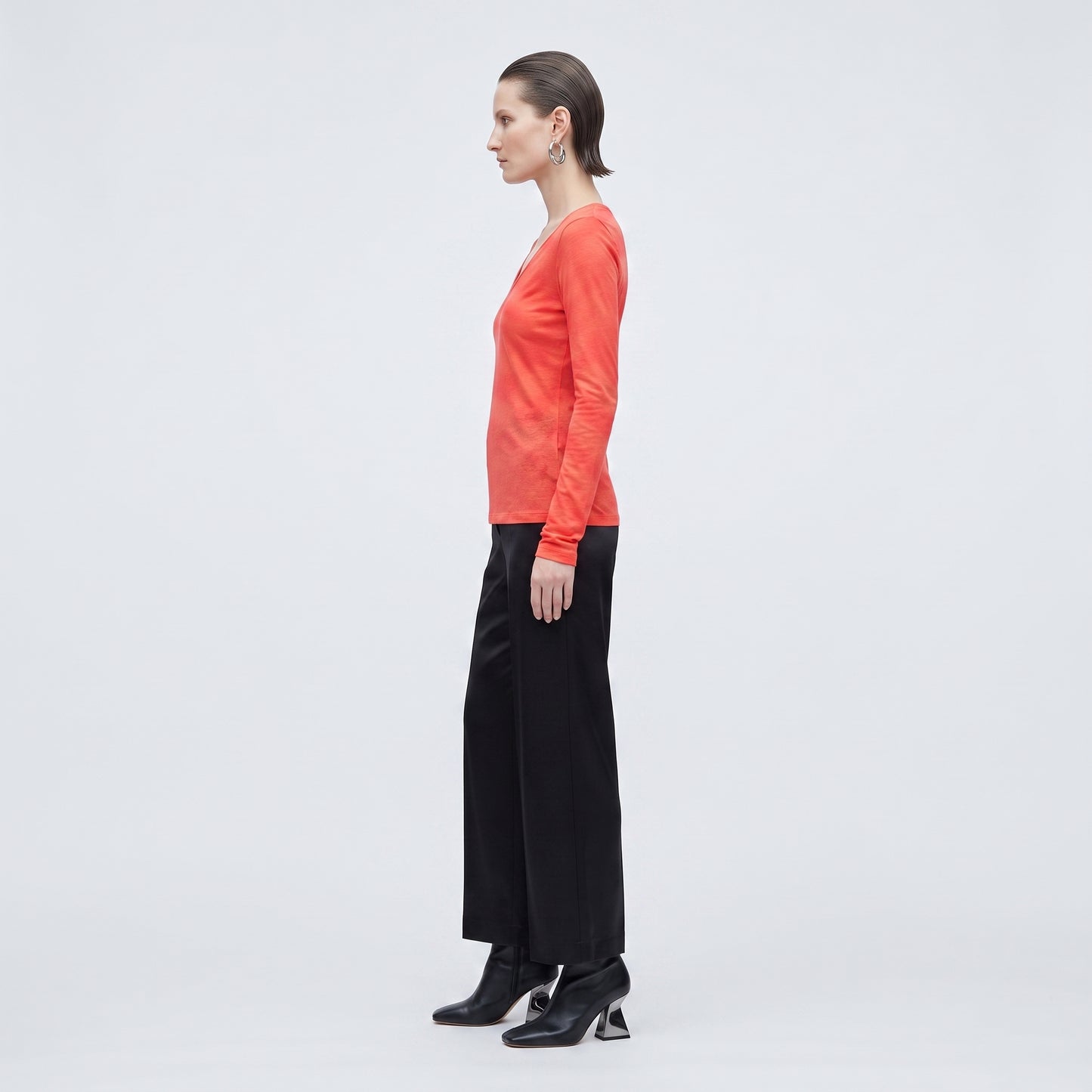 Essential V-Neck Long-Sleeve Top