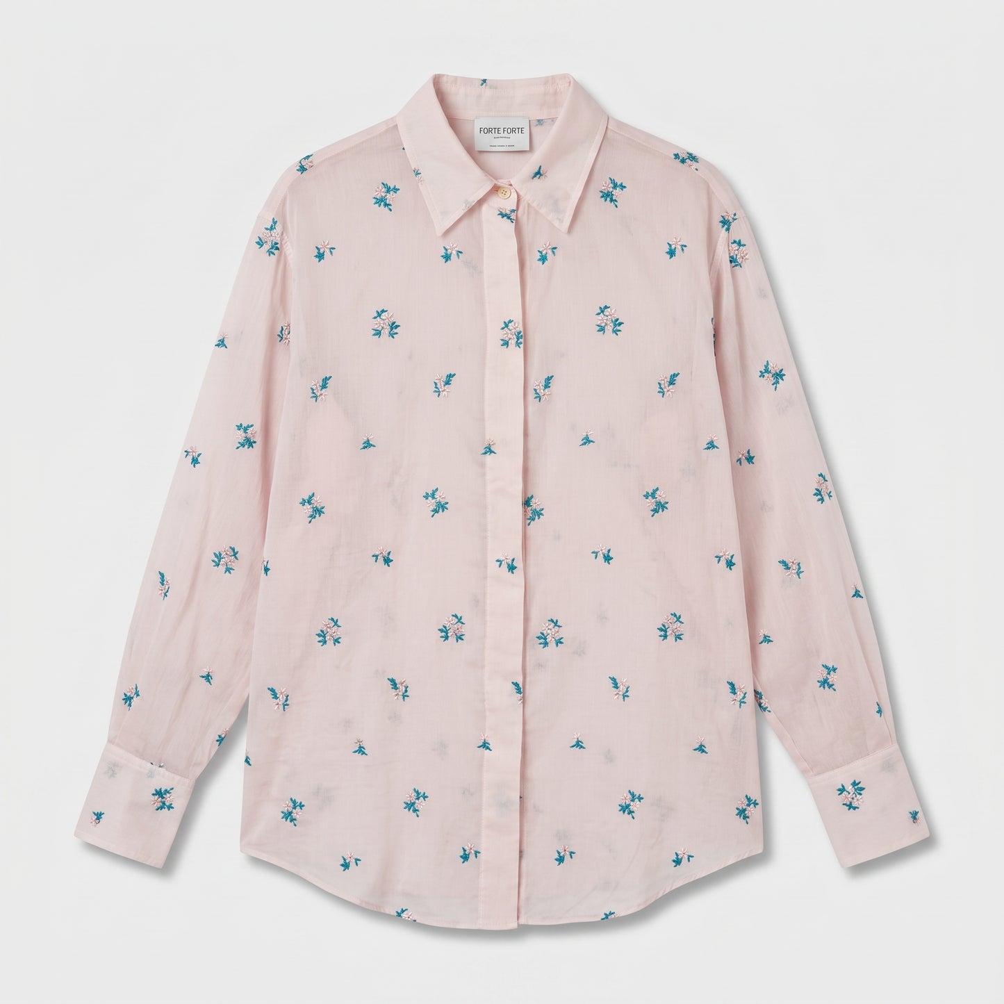 Floral Embroidered Cotton Shirt