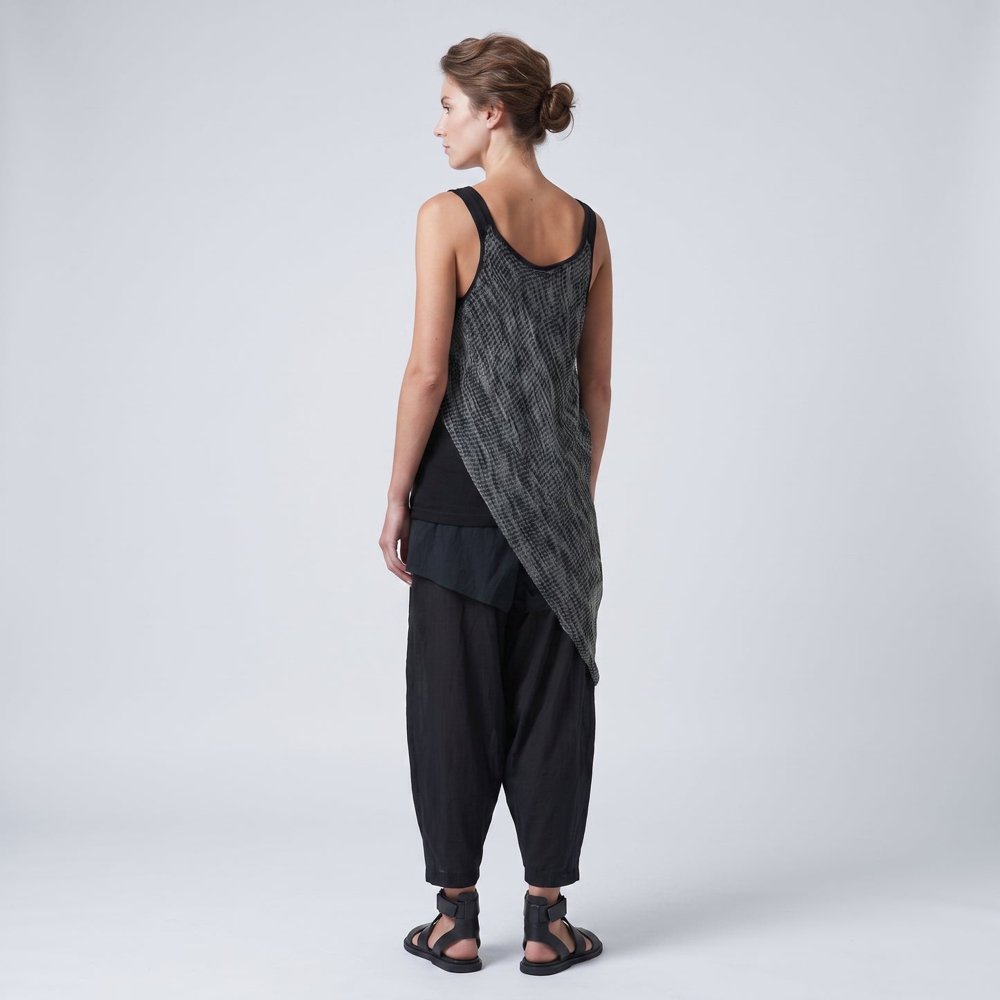 Draped Asymmetrical Overlay Tank Top