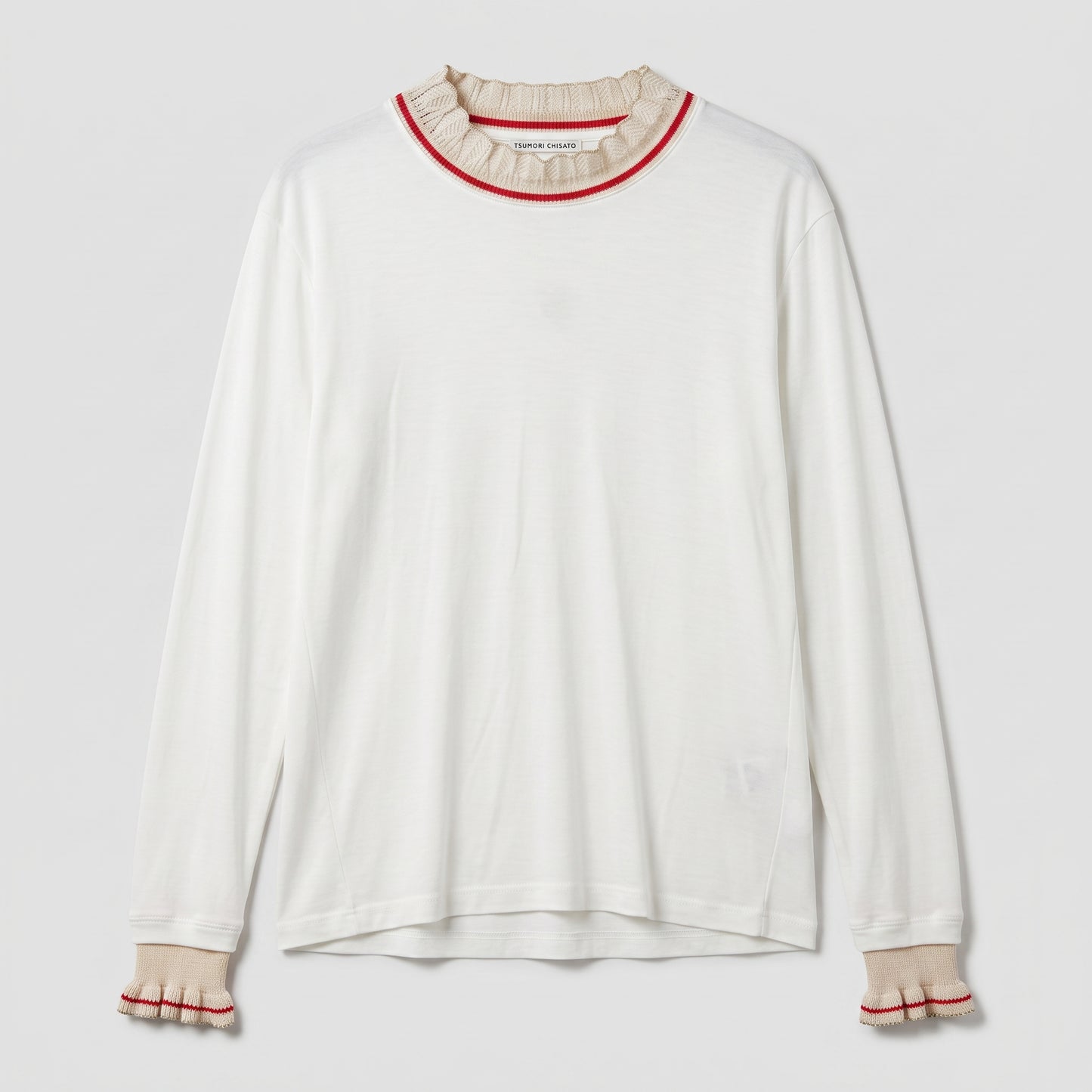 Ruffled Trim Long Sleeve Top