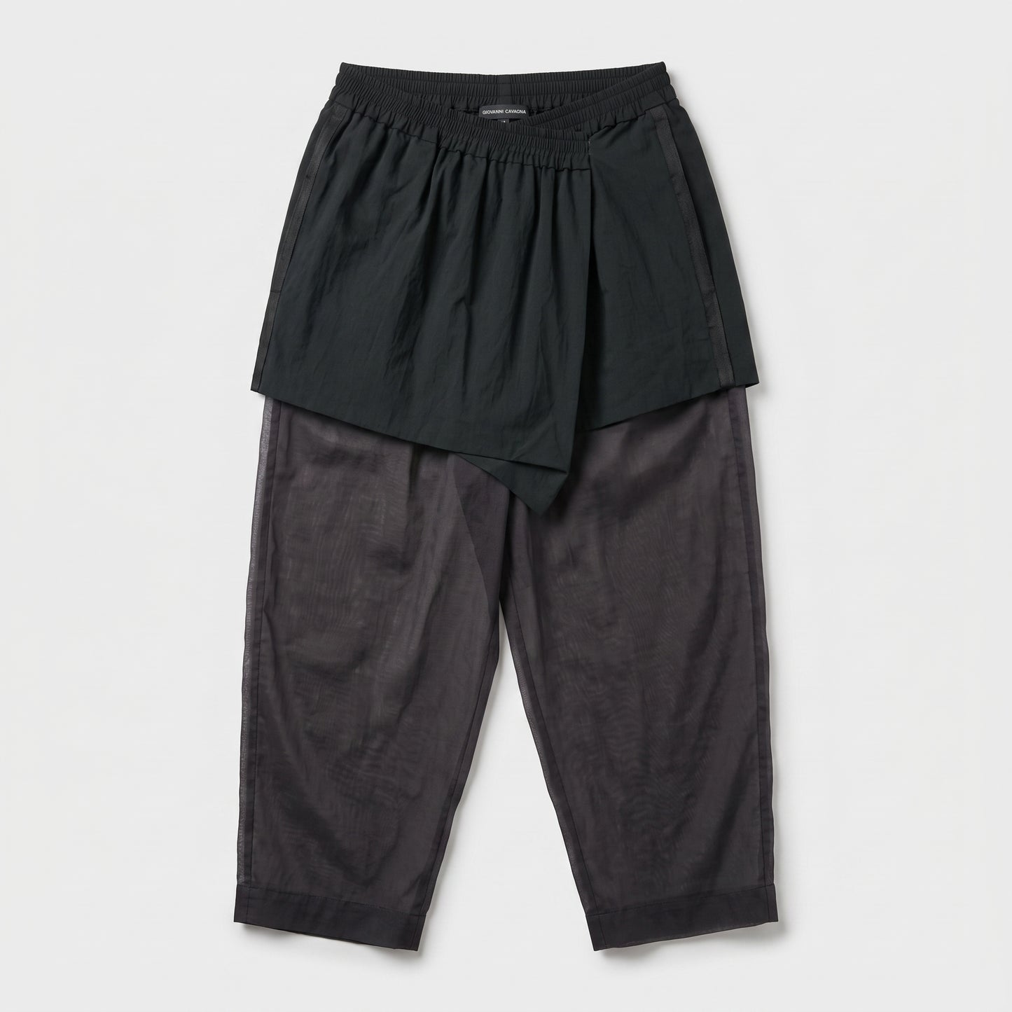 Asymmetric Overlay Crop Trousers