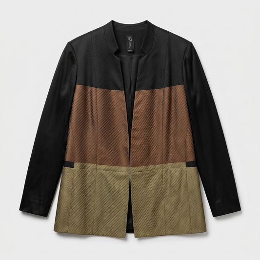 Colorblocked Structured Tailored Jacket