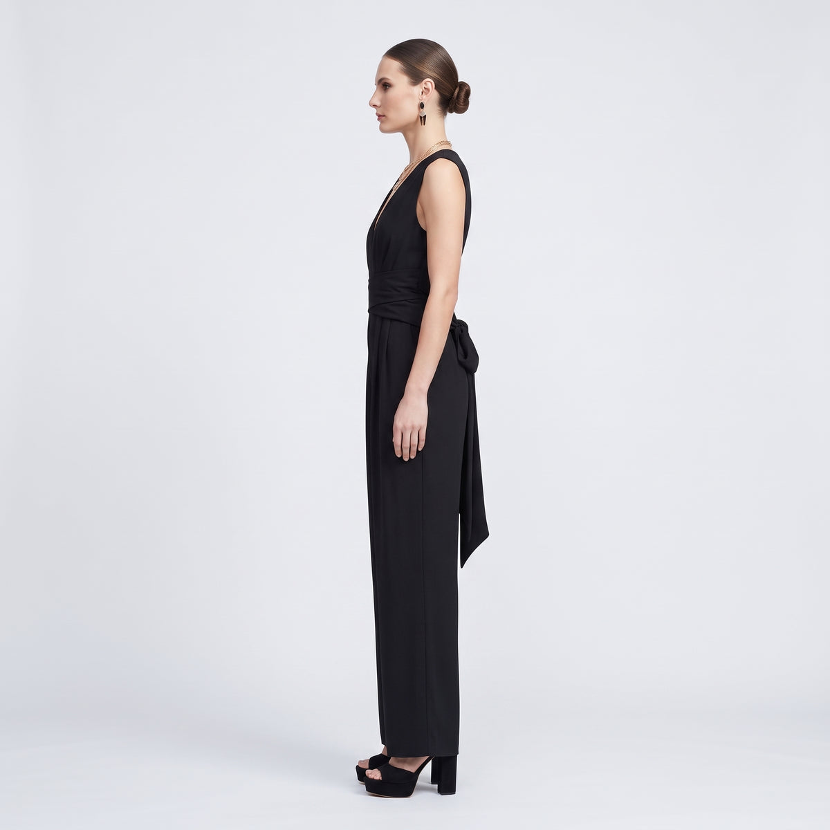 Sleeveless Plunge Neck Jumpsuit