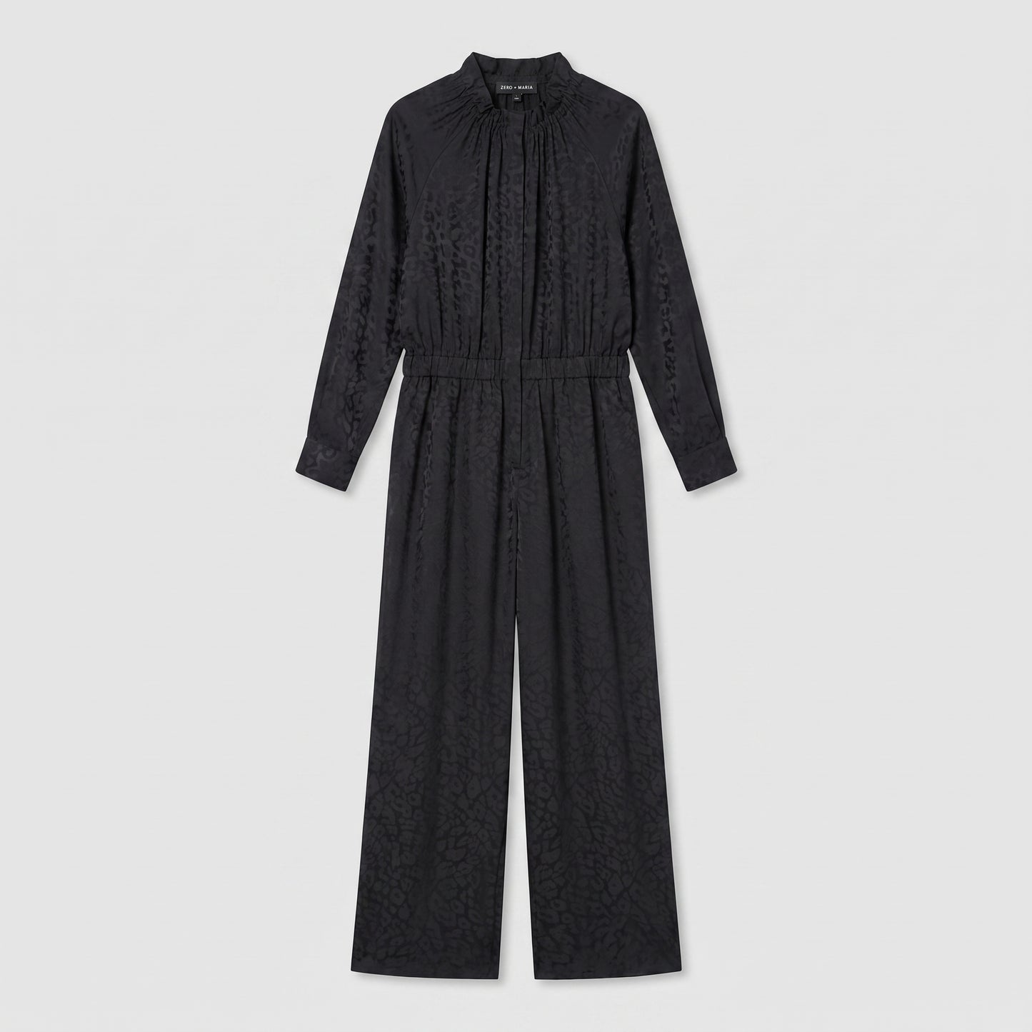 Elegant Black Jacquard Jumpsuit