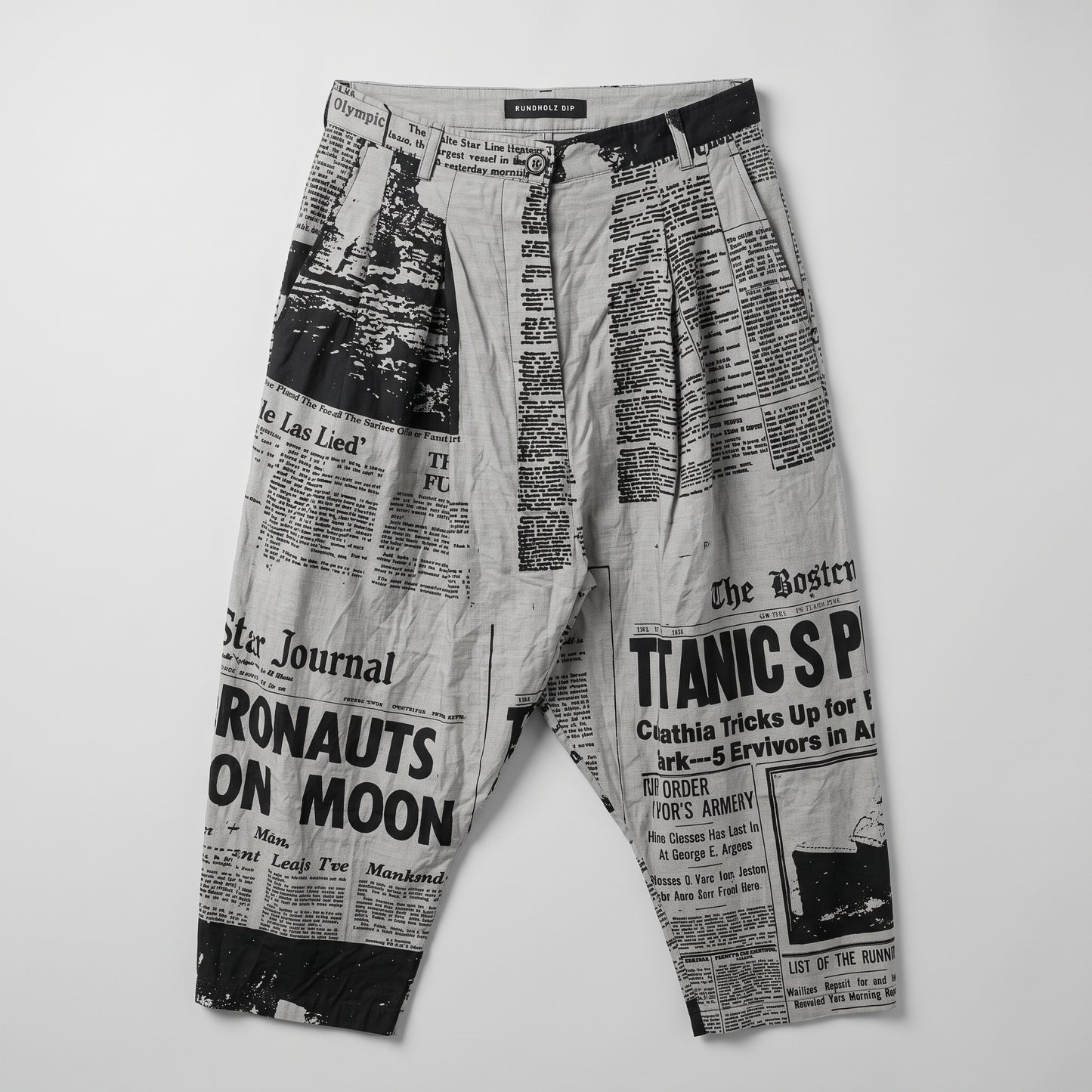 Newspaper Print Statement Trousers