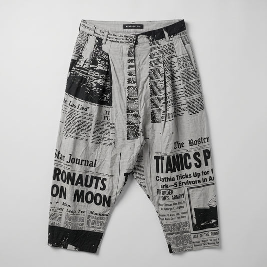 Newspaper Print Statement Trousers