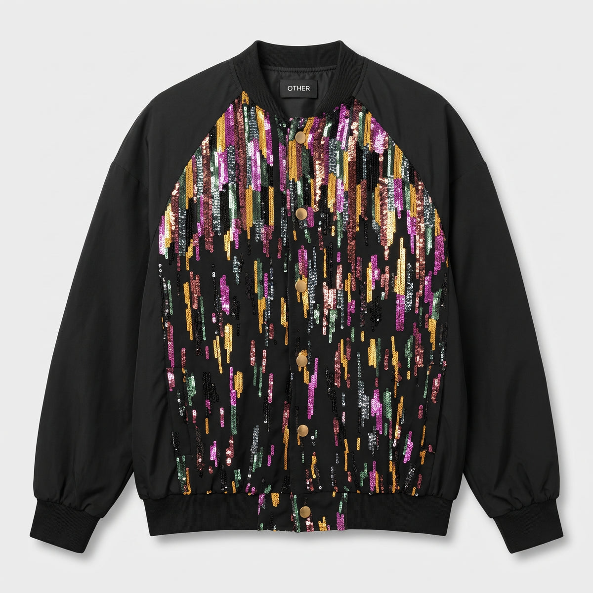 Embellished Sequin Varsity Jacket