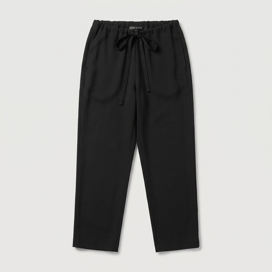 Black Drawstring Tailored Trousers