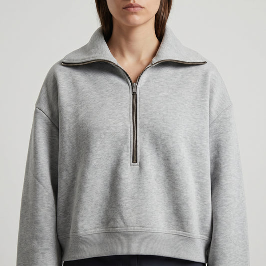 Quarter Zip Cotton Sweatshirt
