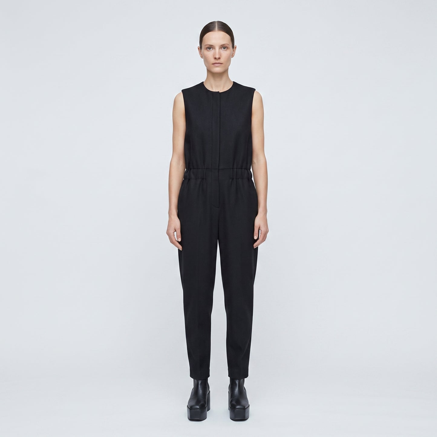 Sleeveless Tailored Black Jumpsuit