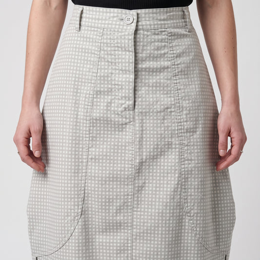 Checkered High-Waist Sculpted Skirt