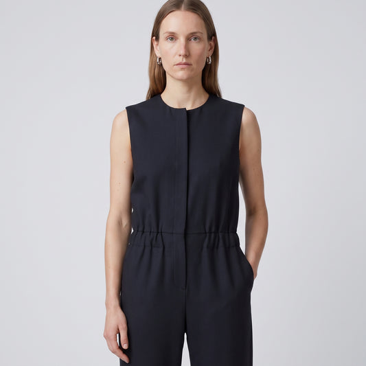 Sleeveless Tailored Black Jumpsuit