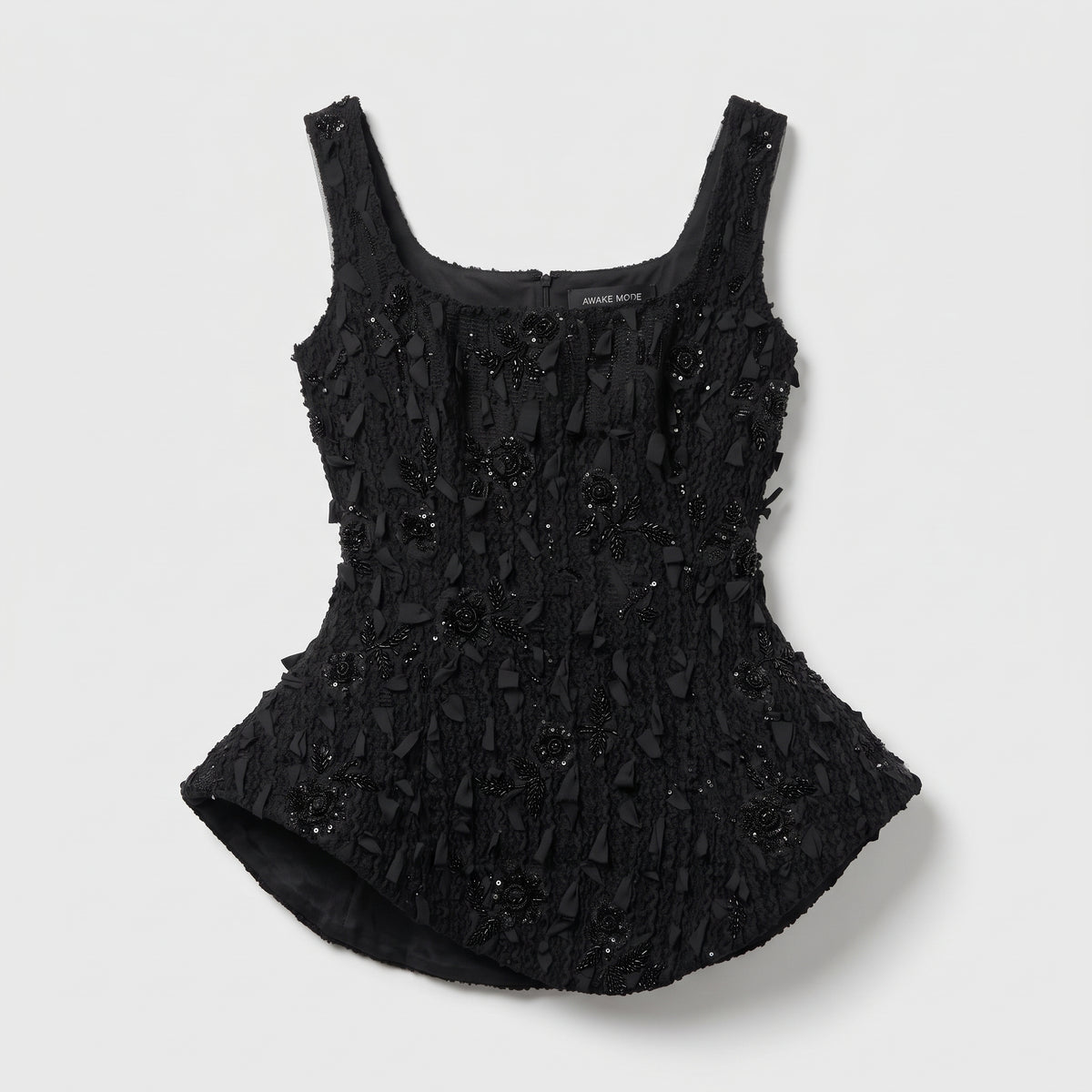 Embellished Sculptural Peplum Vest