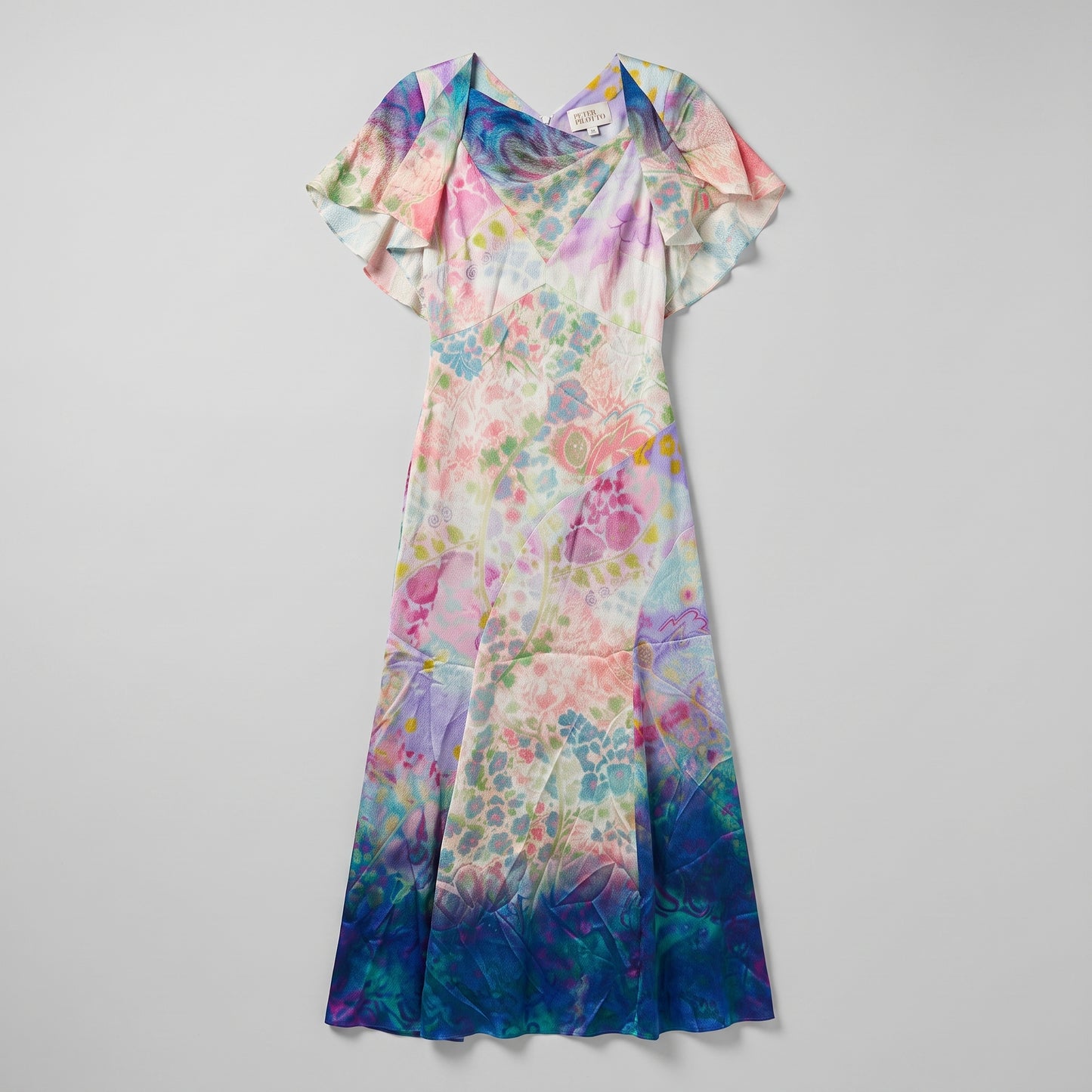Floral Print Flutter Sleeve Dress