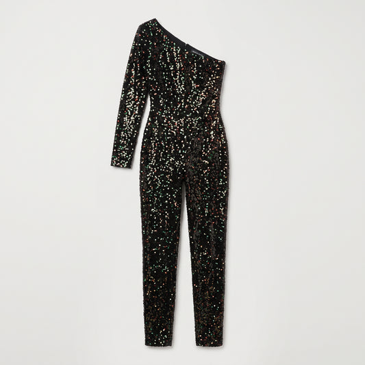 One-Shoulder Sequin Jumpsuit