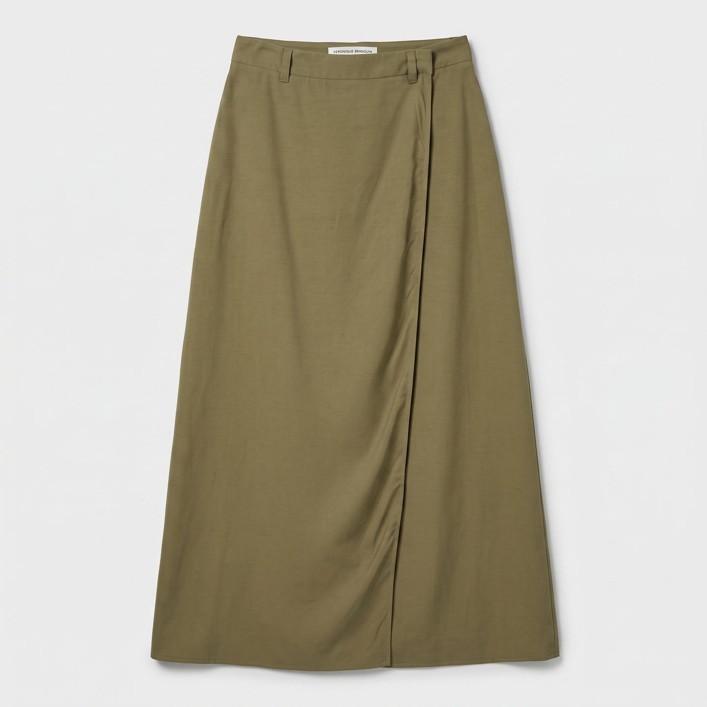 Olive Wrap Midi Skirt