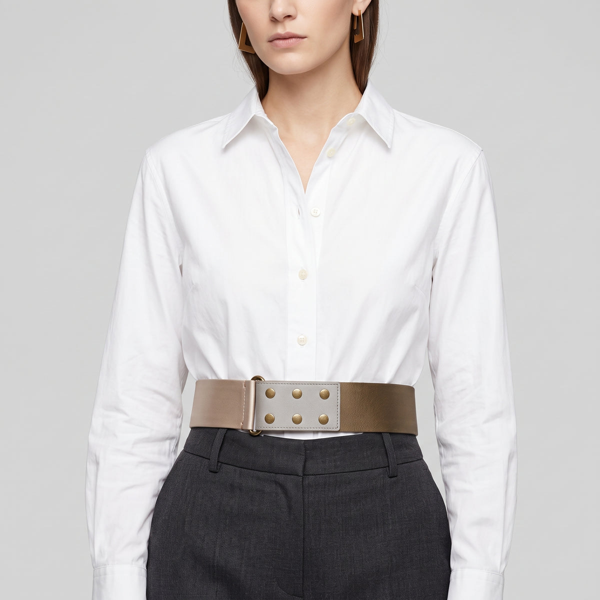 Tricolor Wide Leather Belt