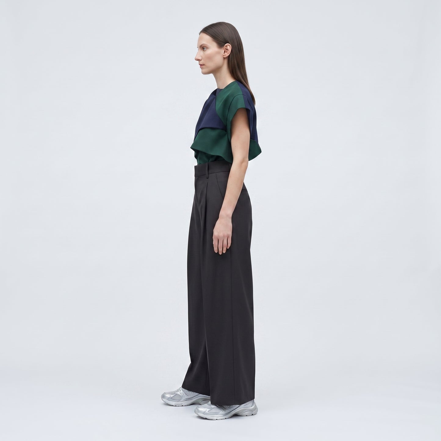 Tailored High-Rise Pleated Trousers