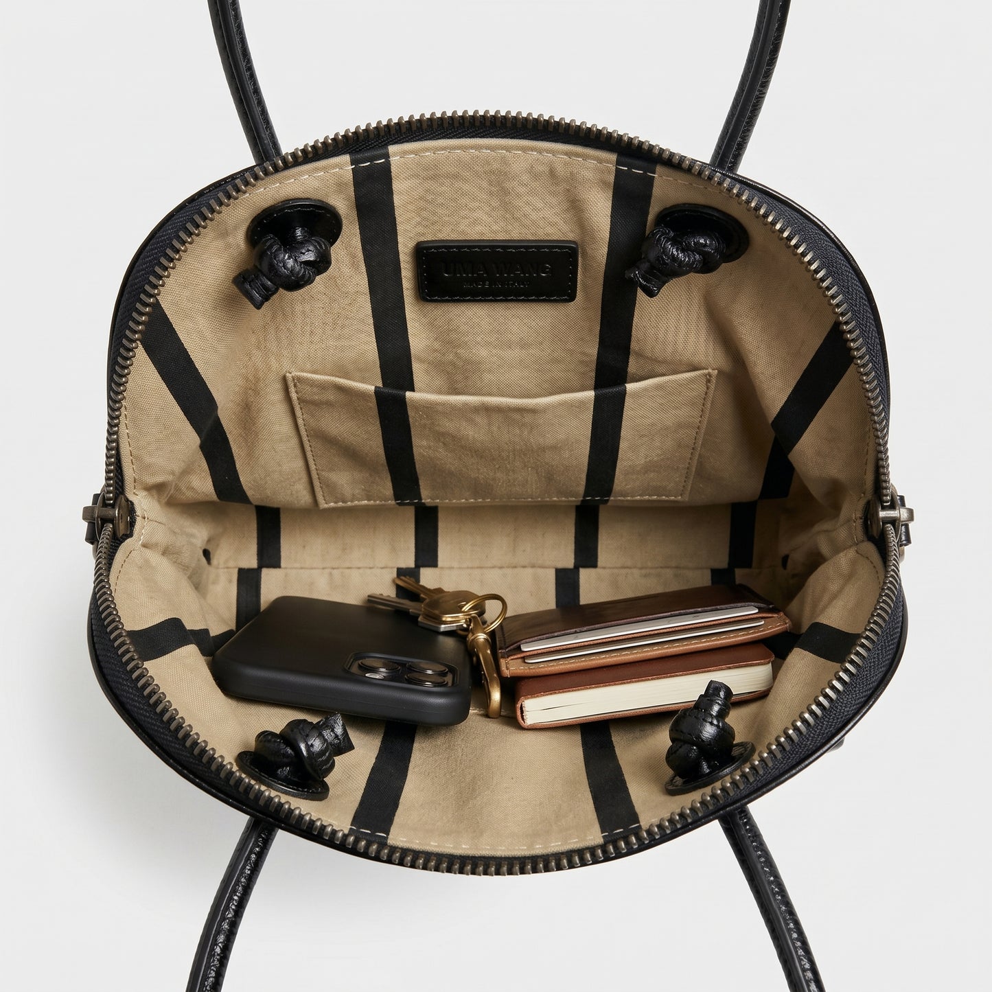Textured Leather Top Handle Bag