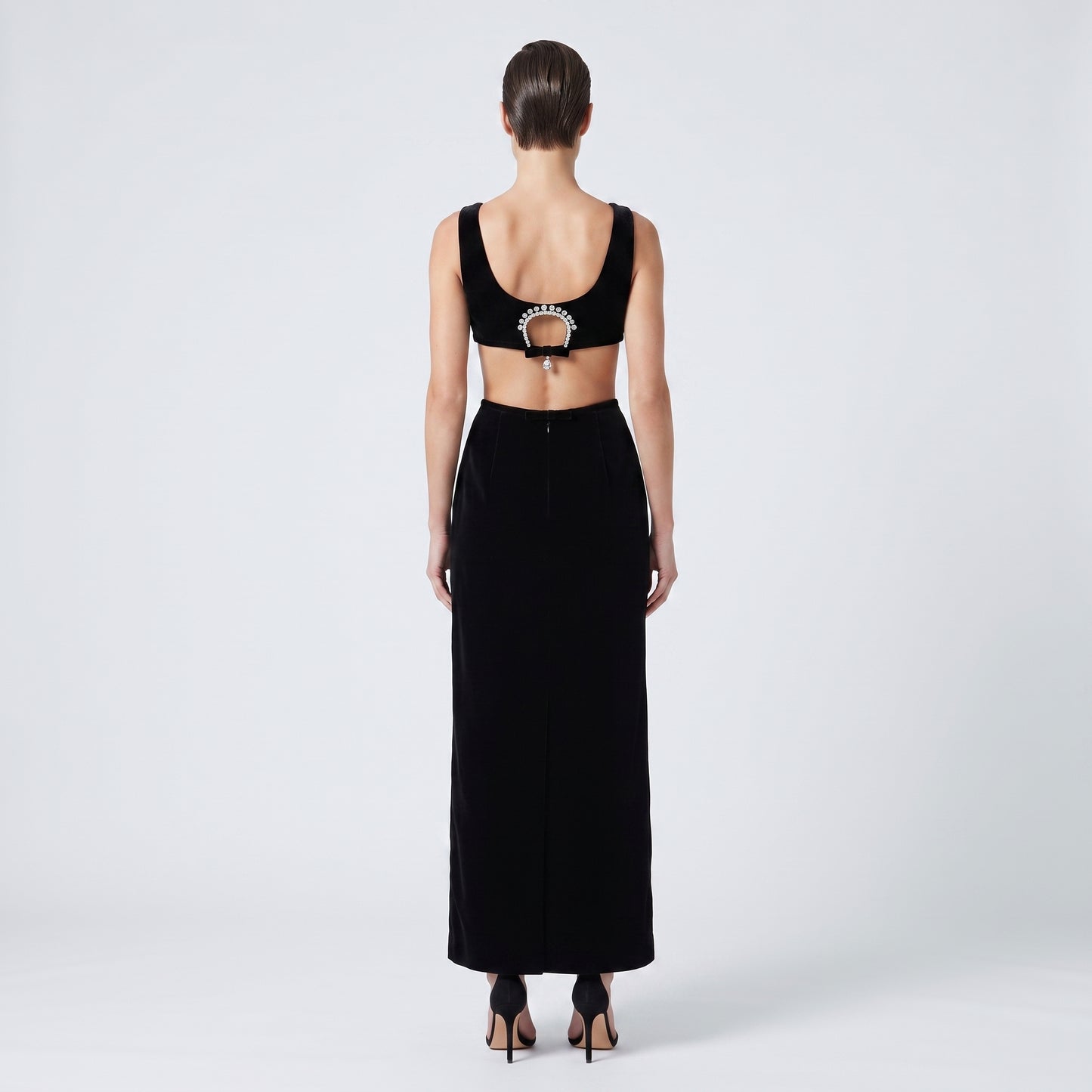 Embellished Velvet Cutout Gown