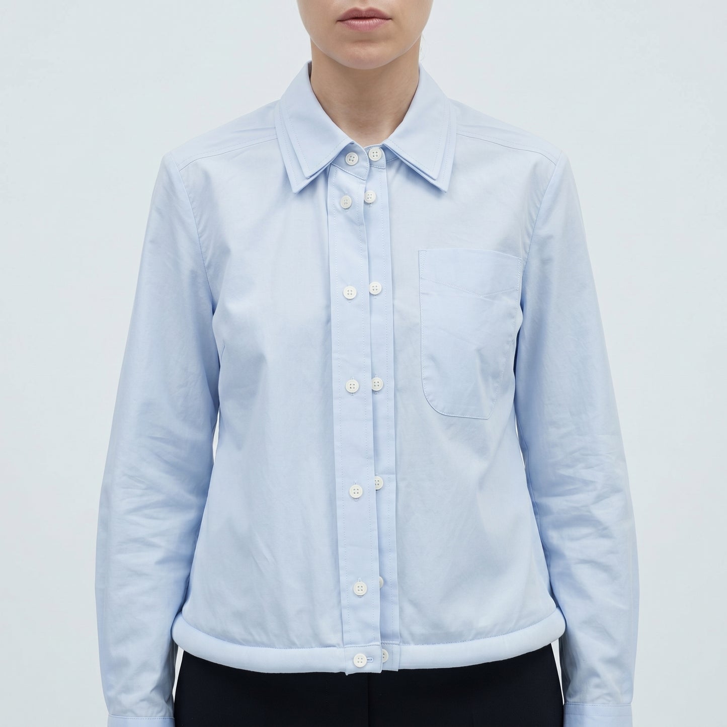 Padded Hem Cotton Shirt