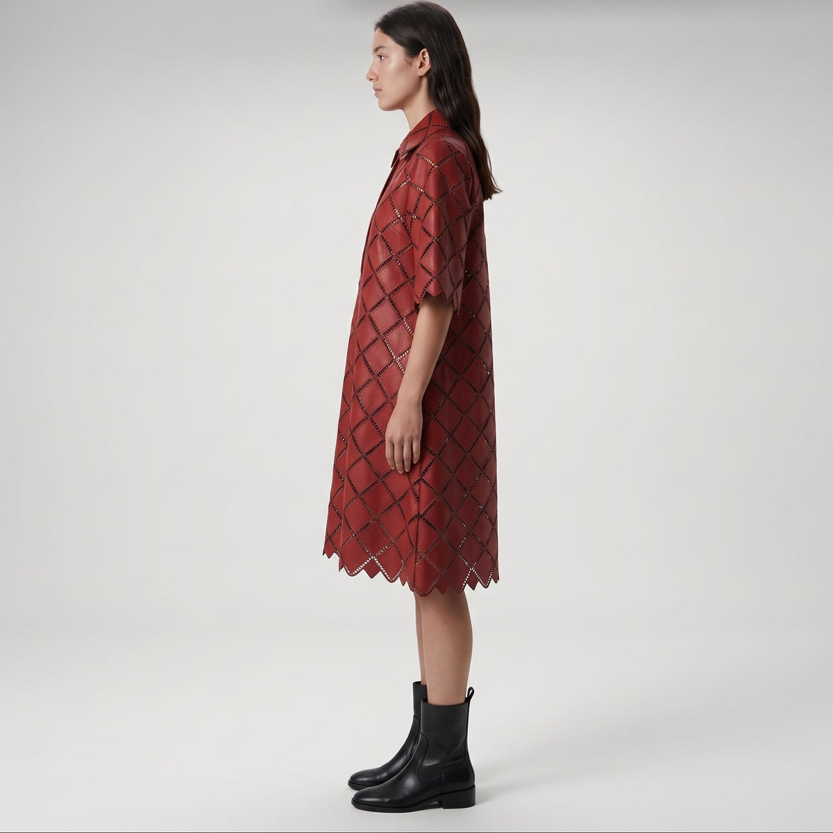 Quilted Leather Statement Dress