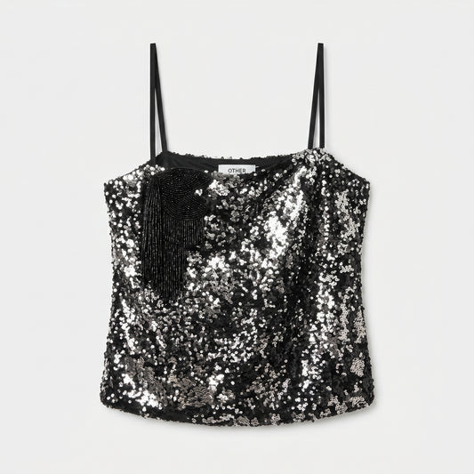 Sequined Fringe Camisole Top
