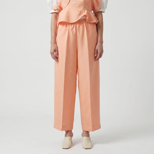 Elastic Waist Wide Leg Trousers