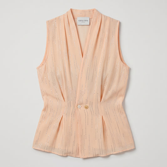 Shimmering Pleated Tailored Vest