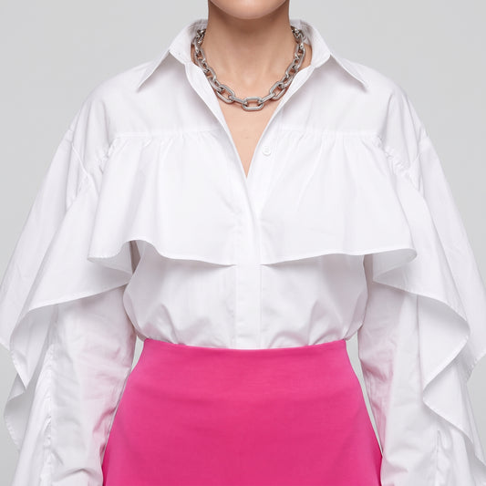 Vibrant Pink Flared Mini Skirt