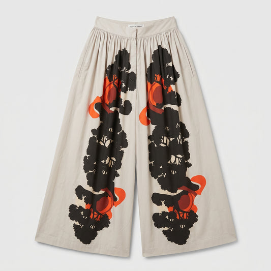 Floral Print Wide Leg Culottes
