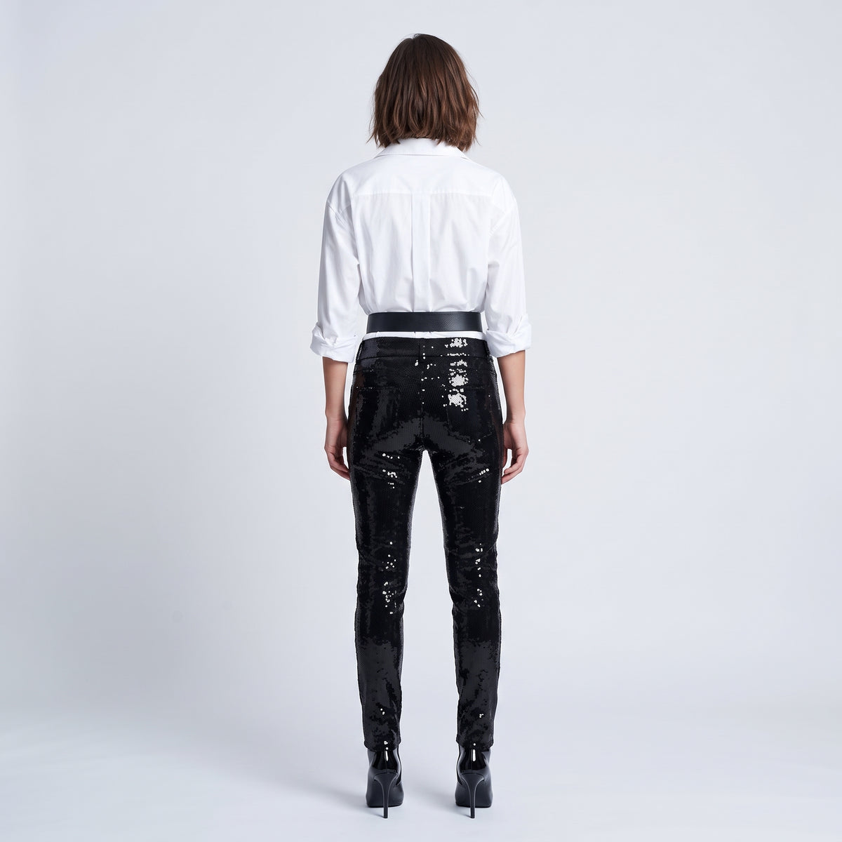 Black Sequin Tailored Trousers
