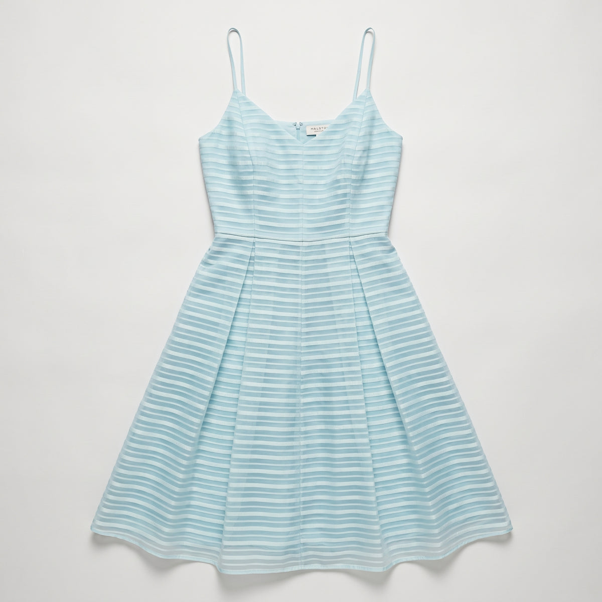 Pleated Striped Pastel A-Line Dress