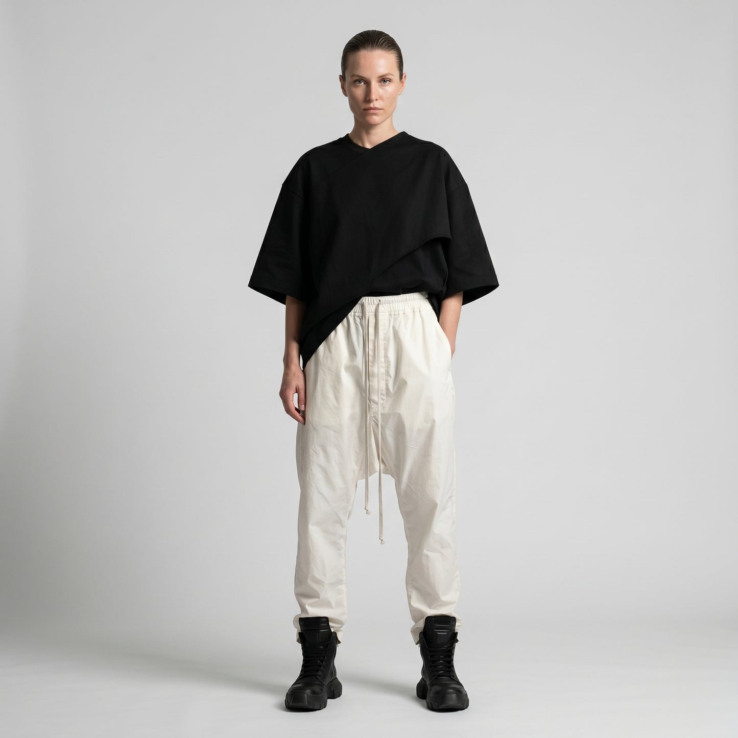 Drop Crotch Drawstring Trousers