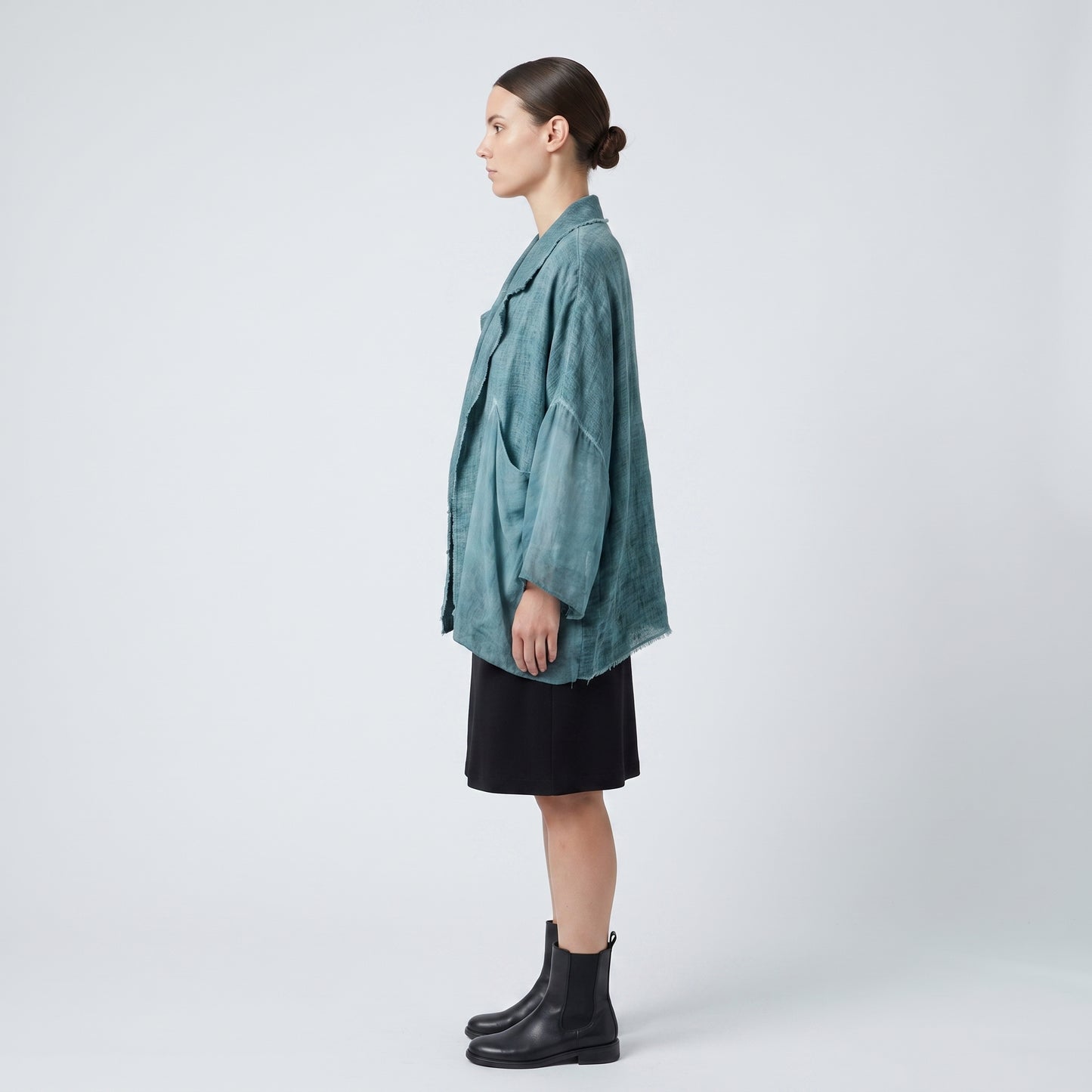 Textured Teal Oversized Blazer
