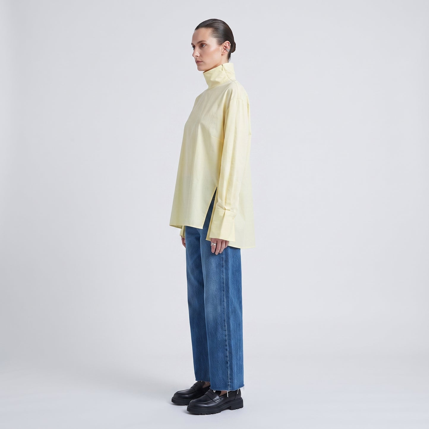Pastel Mock Neck Long-Sleeve Top