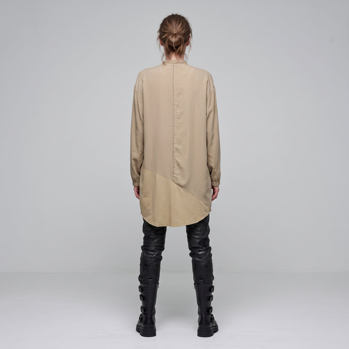 Relaxed Beige Button-Down Shirt