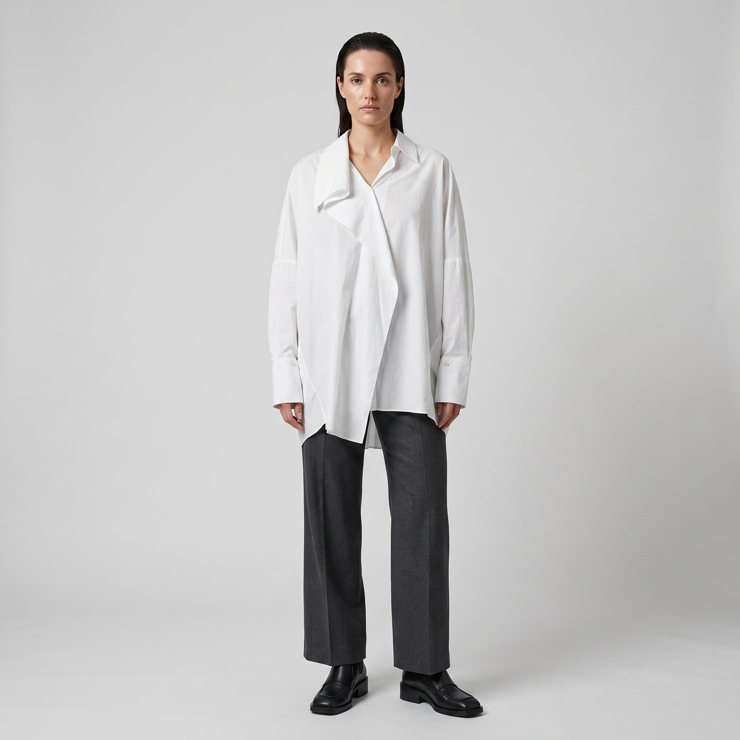 Oversized Asymmetric Cotton Shirt