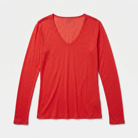 Essential V-Neck Long-Sleeve Top