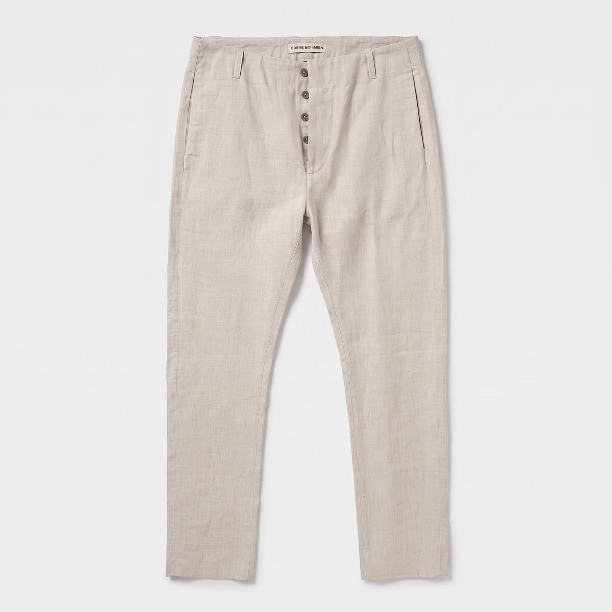 Tailored Linen Button-Fly Trousers