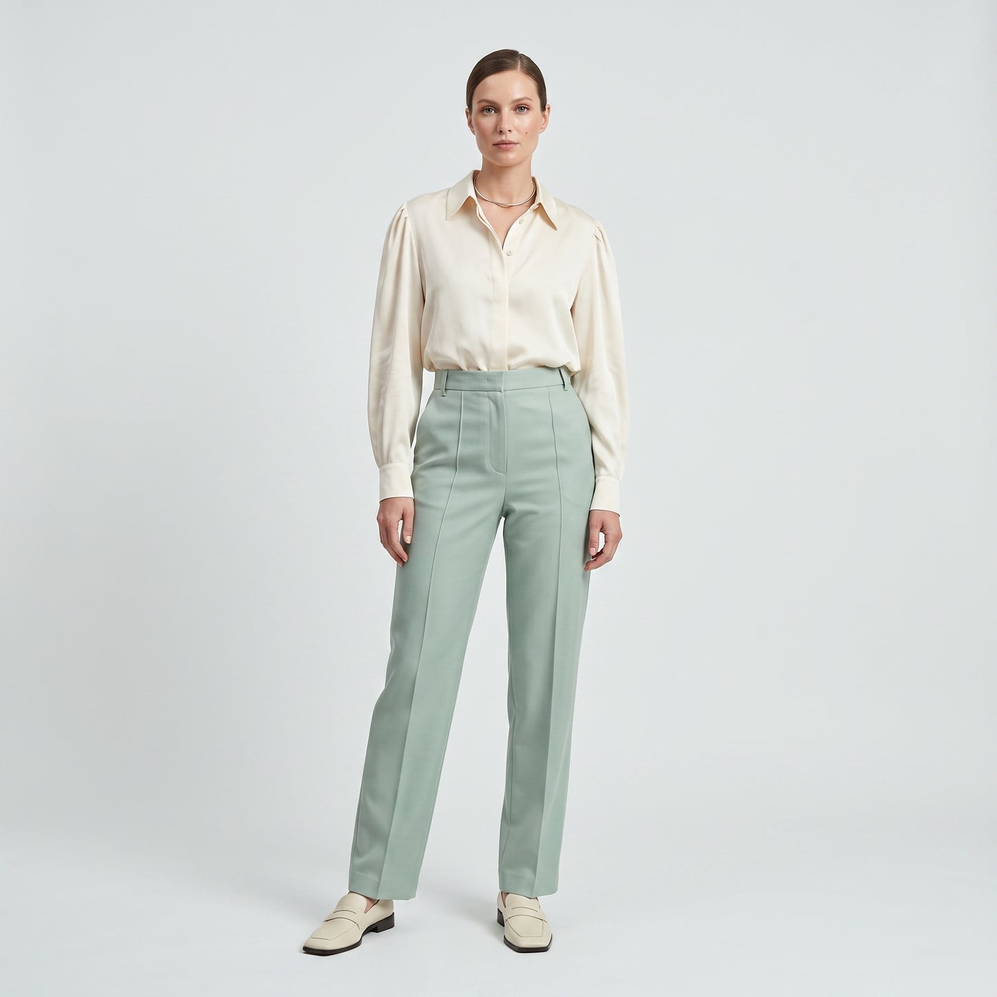 Mint Tailored Cropped Trousers