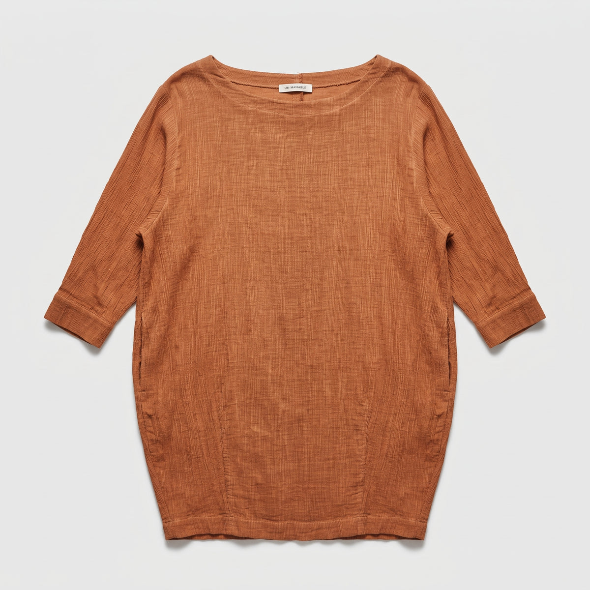 Textured Rust Boatneck Top