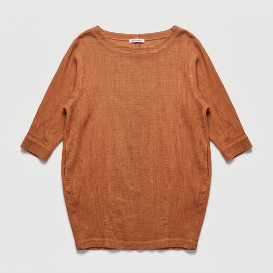 Textured Rust Boatneck Top